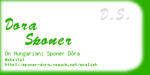 dora sponer business card