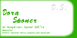 dora sponer business card